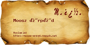Moosz Árpád névjegykártya